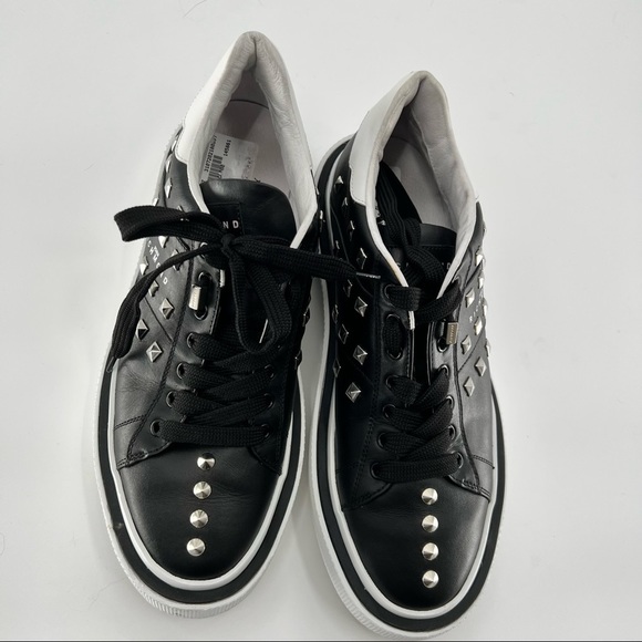 John Richmond black white studded athletic shoes size 10 - Picture 2 of 15